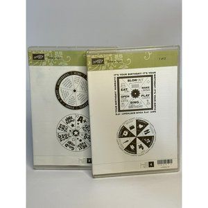 Pre-Used Stampin’ Up! Sale-A-Bration “Take A Spin” Set of 4 Cling Stamp Set